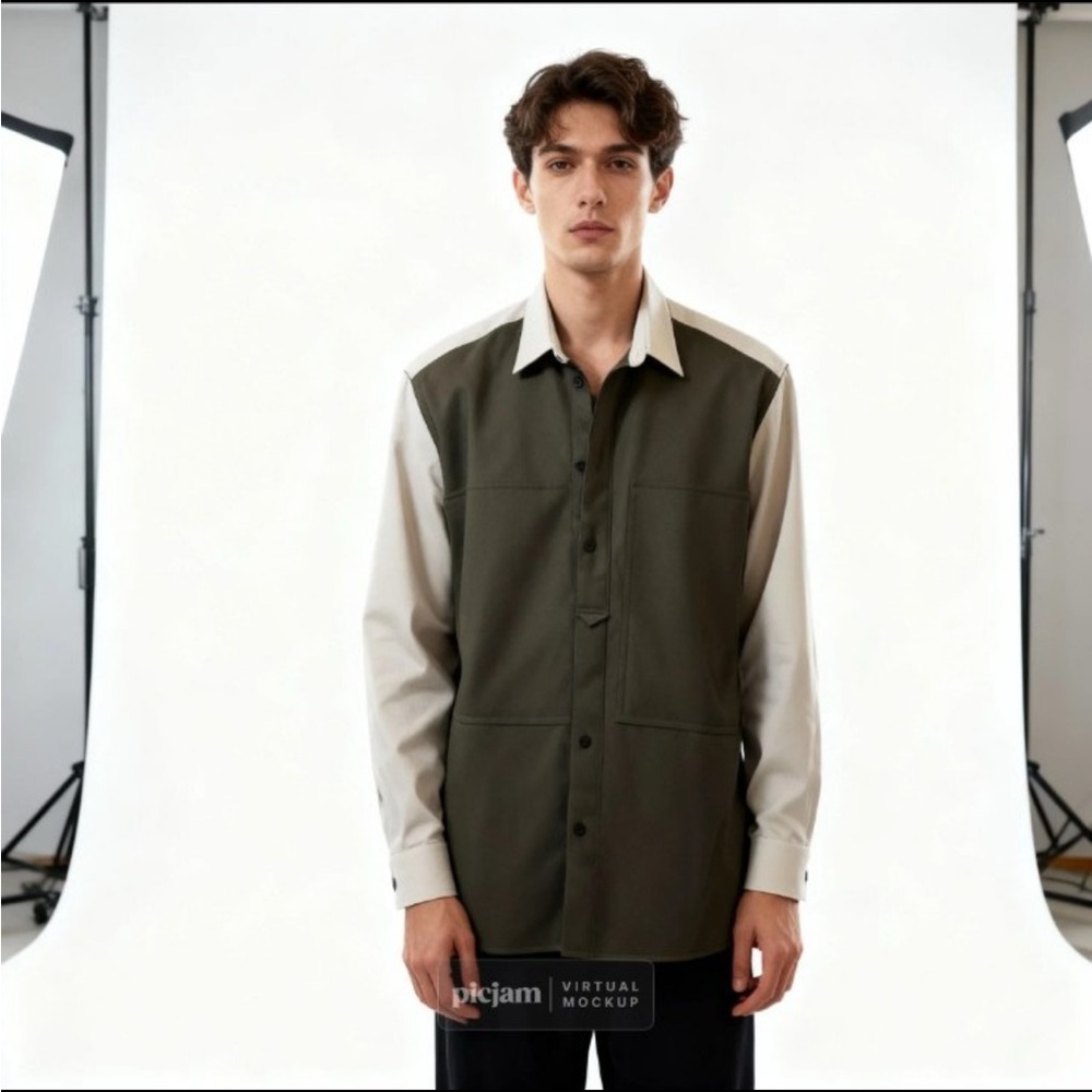 Stella McCartney men's heavy-duty shirt utility workshop jacket